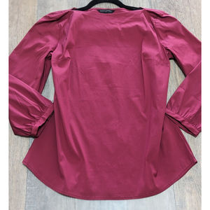 Banana Republic Top Womens XS Maroon 3/4 Sleeve Boat Neck Casual Cotton Blend